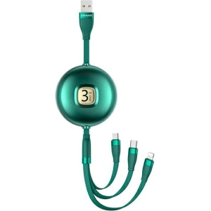 Kabel USAMS U69 3w1 1m zielony/green (lightning/microUSB/USB-C) SJ508USB03
