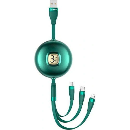 Kup Kabel USAMS U69 3w1 1m zelený/green (lightning/microUSB/USB-C) SJ508USB03 - USA424GRN - {ean13} - Sklep Home Screen