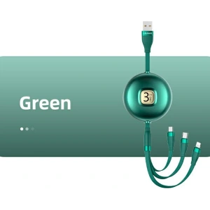 Kabel USAMS U69 3w1 1m zielony/green (lightning/microUSB/USB-C) SJ508USB03