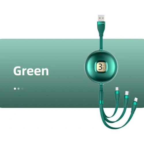 Kup Kabel USAMS U69 3w1 1m zelený/green (lightning/microUSB/USB-C) SJ508USB03 - USA424GRN - {ean13} - Sklep Home Screen