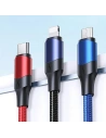 Kabel USAMS U71 3w1 1.2m 3A Schnellladung schwarz/black (USB/USB-C auf lightning/microUSB/USB-C) SJ549USB01