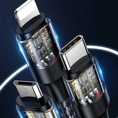 Buy USAMS Cable U71 3in1 1.2m 6A Fast Charge black (USB/USB-C - Lightning/microUSB/USB-C) SJ511USB01 (US-SJ511) - USA428BLK - {ean13} - Home Screen Store Europe