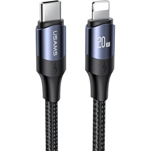 USAMS U71 USB-C auf Lightning Kabel 2m 20W PD Schnellladung schwarz SJ522USB01