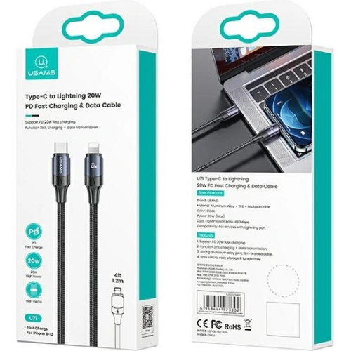 Kup Cablu USAMS U71 USB-C la Lightning 3m 20W PD Încărcare rapidă negru/SJ523USB01 - USA431BLK - {ean13} - Sklep Home Screen