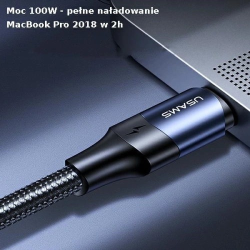 Kup Kabel USAMS U71 USB-C auf USB-C 3m 100W PD Fast Charge schwarz SJ526USB01 - USA434BLK - {ean13} - Sklep Home Screen