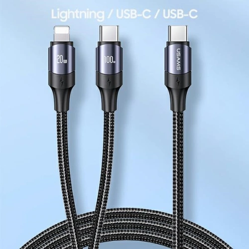 Kup Kabel USAMS U71 USB-C/Lightning na USB-C 1,2m 100W PD Fast Charge černý/black SJ550USB01 - USA435BLK - {ean13} - Sklep Home Screen