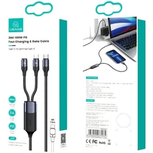Buy USAMS Cable U71 USB-C/Lighning - USB-C 1,2m 100W PD Fast Charge black SJ550USB01 (US-SJ550) - USA435BLK - {ean13} - Home Screen Store Europe