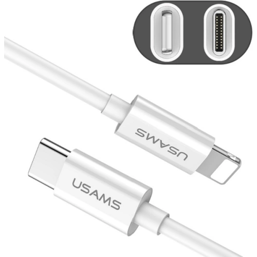Kup Kabel USAMS USB-C na Lightning 1,2m 2A bílý/white SJ191TL01 PD rychlé nabíjení - USA438WHT - {ean13} - Sklep Home Screen