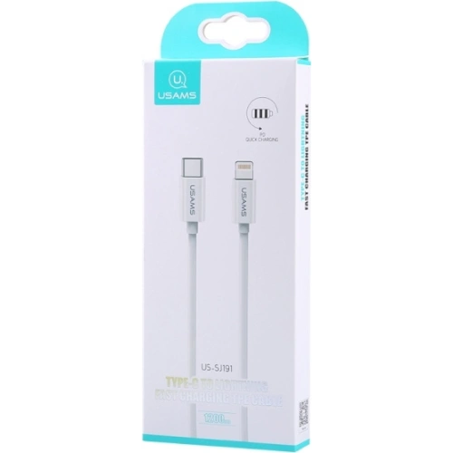 Kup Kabel USAMS USB-C na Lightning 1,2m 2A bílý/white SJ191TL01 PD rychlé nabíjení - USA438WHT - {ean13} - Sklep Home Screen