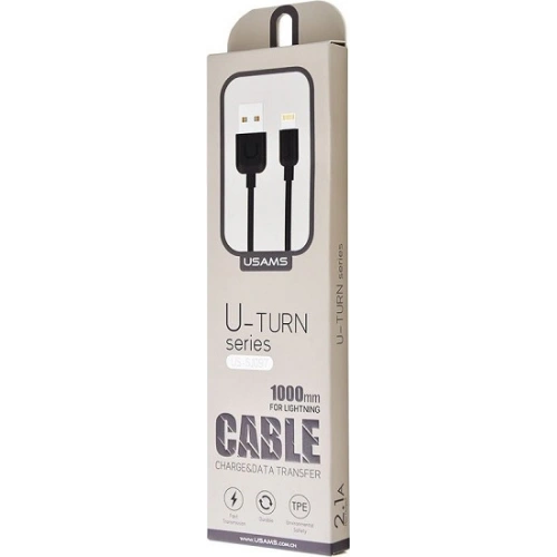 Kup Cablu USAMS U-Turn lightning 1m negru/black 2A IPUSBXD01 - USA440BLK - {ean13} - Sklep Home Screen
