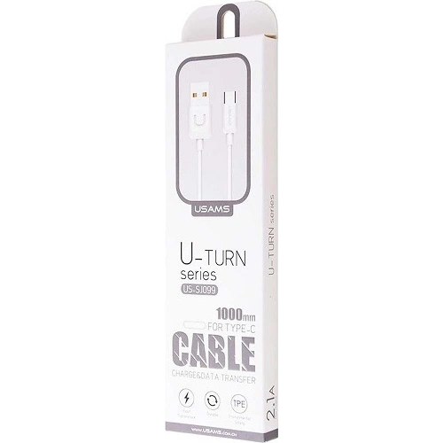 Kup Cablu USAMS U-Turn USB-C 1m alb/white 2A TCUSBXD02 - USA443WHT - {ean13} - Sklep Home Screen
