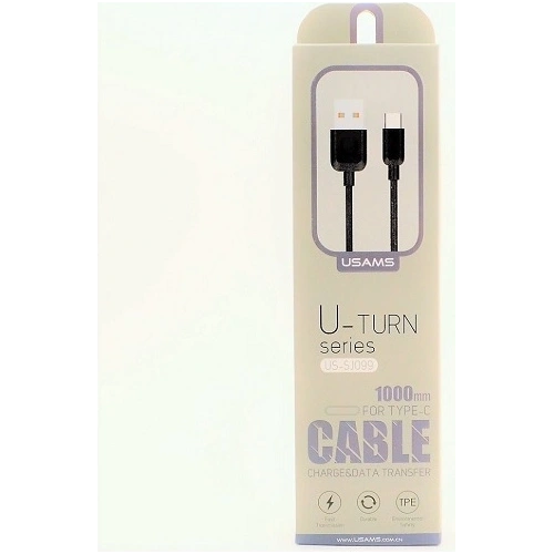 Kup Kabel USAMS U-Turn USB-C 1m černý/black 2A TCUSBXD01 - USA444BLK - {ean13} - Sklep Home Screen
