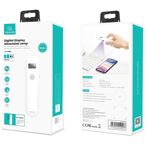 Kup Lampa de dezinfectare mini UV-C USAMS sterilizator manual alb ZB159XDD01 - USA448WHT - {ean13} - Sklep Home Screen