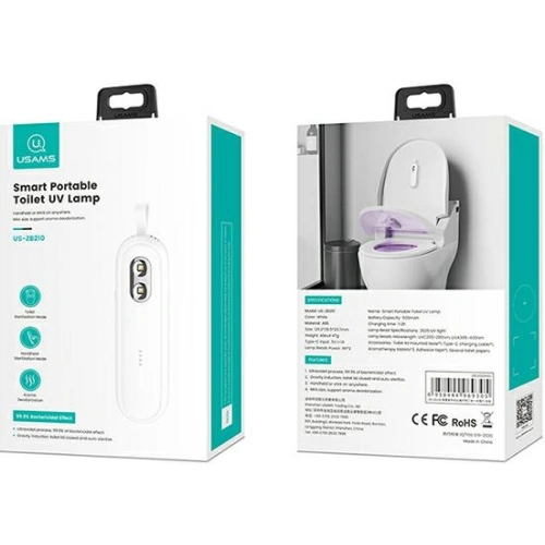 Kup Lampa de dezinfectare a toaletei UV-C USAMS sterilizator manual alb/white ZB210XDH01 - USA449WHT - {ean13} - Sklep Home Screen