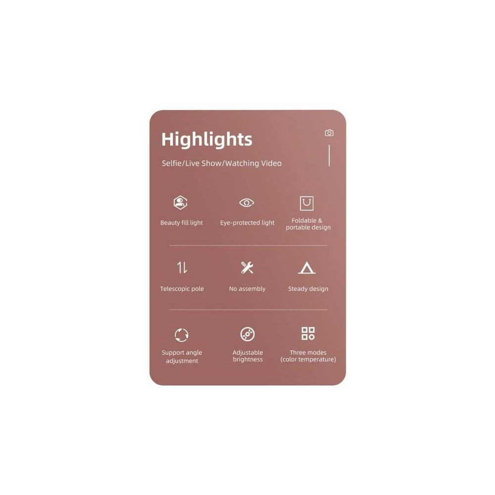 Lampa pierścieniowa LED ring USAMS różowy/pink ZB120ZJ03