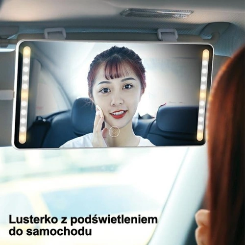 Kup USAMS fekete LED világítású tükör autóhoz ZB175CZHZJ02, napellenzőre szerelhető - USA461BLK - {ean13} - Sklep Home Screen