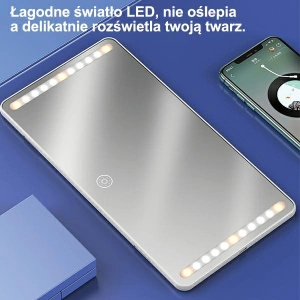 USAMS fekete LED világítású tükör autóhoz ZB175CZHZJ02, napellenzőre szerelhető