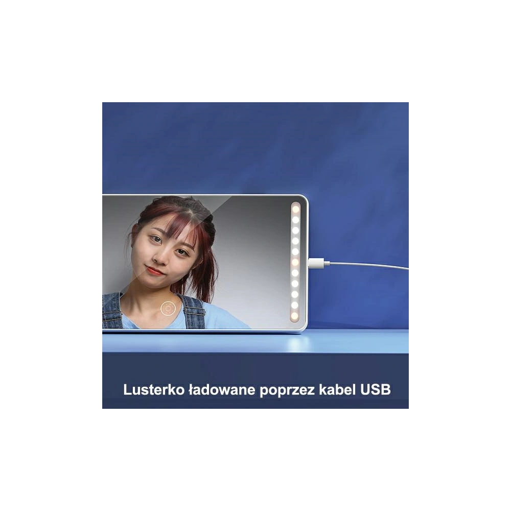 Lusterko ze światłem LED do auta USAMS czarne/black ZB175CZHZJ02 montowane na osłaonę przeciwsłoneczną