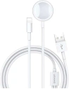 Încărcător inductiv USAMS Apple Watch + cablu lightning 2 în 1 alb/white CC076WH01