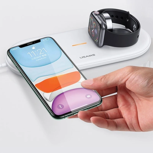 Kup Indukční nabíječka USAMS US-CD119 10W 2w1 Apple Watch/Smartphone bílá/white CD119WH01 - USA470WHT - {ean13} - Sklep Home Screen