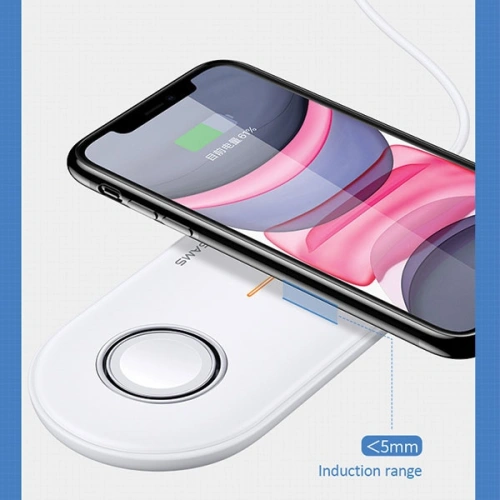 Kup Indukční nabíječka USAMS US-CD119 10W 2w1 Apple Watch/Smartphone bílá/white CD119WH01 - USA470WHT - {ean13} - Sklep Home Screen