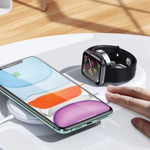 Kup Indukční nabíječka USAMS US-CD119 10W 2w1 Apple Watch/Smartphone bílá/white CD119WH01 - USA470WHT - {ean13} - Sklep Home Screen