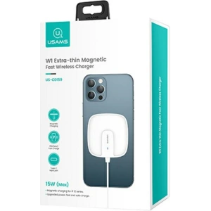 Kup Ładowarka indukcyjna USAMS US-CD159 magnetic W1 15W Extra-thin Apple iPhone 12 series biały/white CD159DZ02 - USA478WHT - {ean13} - Sklep Home Screen