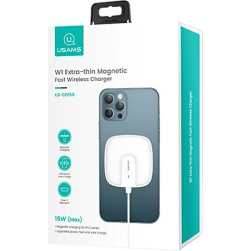 Kup Indukciós töltő USAMS US-CD159 mágneses W1 15W Extra vékony Apple iPhone 12 sorozat fehér/white CD159DZ02 - USA478WHT - {ean13} - Sklep Home Screen