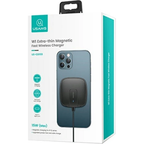 Kup Indukciós töltő USAMS US-CD159 mágneses W1 15W Extra-vékony Apple iPhone 12 sorozat fekete/black CD159DZ01 - USA479BLK - {ean13} - Sklep Home Screen