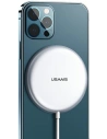 Indukciós töltő USAMS US-CD160 mágneses W2 15W alumínium Apple iPhone 12 sorozat ezüst/silver CD160DZ01