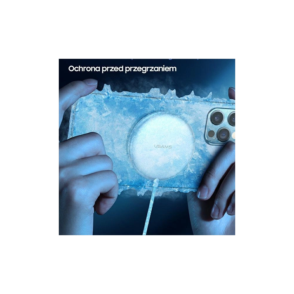 Ładowarka indukcyjna USAMS US-CD160 magnetic W2 15W aluminiowa Apple iPhone 12 series srebrny/silver CD160DZ01