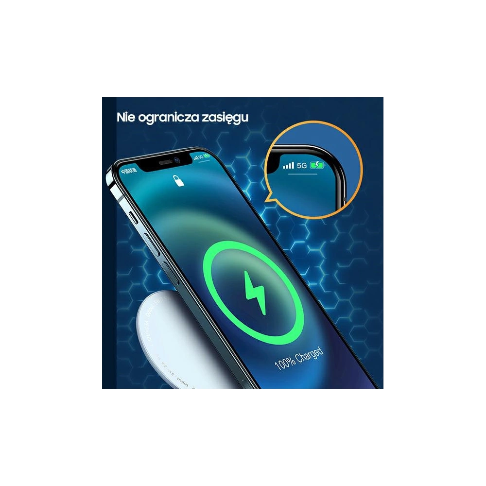 Ładowarka indukcyjna USAMS US-CD160 magnetic W2 15W aluminiowa Apple iPhone 12 series srebrny/silver CD160DZ01