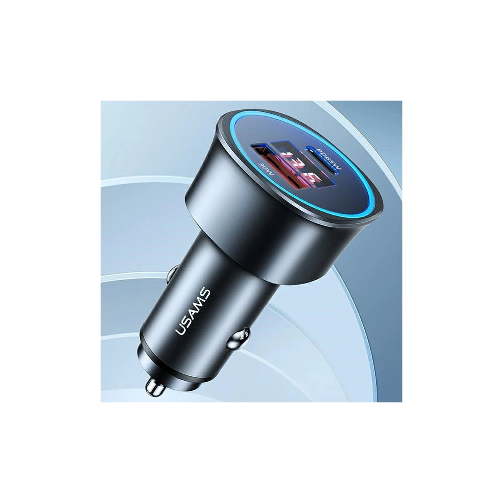 Ładowarka samochodowa USAMS C26 1xUSB+1xUSB-C 95W Fast Charge czarny/black CC146TC01
