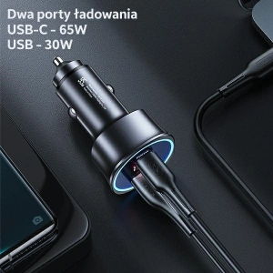 Kup Ładowarka samochodowa USAMS C26 1xUSB+1xUSB-C 95W Fast Charge czarny/black CC146TC01 - USA485BLK - {ean13} - Sklep Home Screen