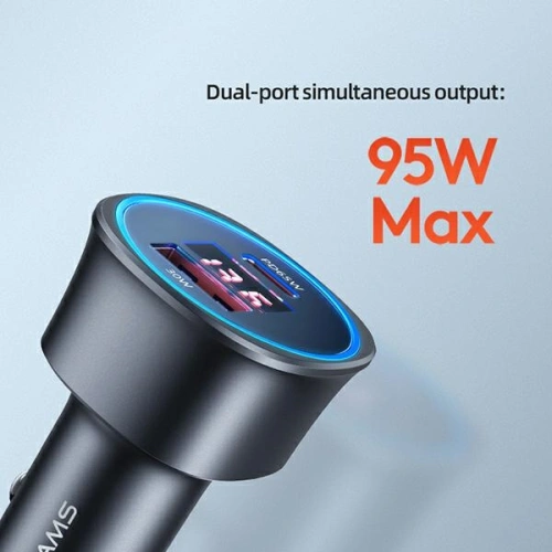 Kup Încărcător auto USAMS C26 1xUSB+1xUSB-C 95W Încărcare rapidă negru/black CC146TC01 - USA485BLK - {ean13} - Sklep Home Screen