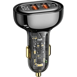 Kup Ładowarka samochodowa USAMS 1xUSB-C 2xUSB-A 125W Fast Charge transparent black CC158CC01 - USA486BLK - {ean13} - Sklep Home Screen