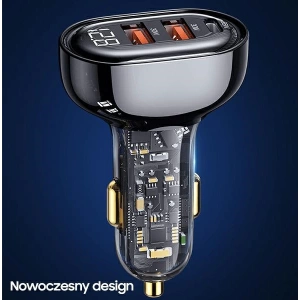 Kup Ładowarka samochodowa USAMS 1xUSB-C 2xUSB-A 125W Fast Charge transparent black CC158CC01 - USA486BLK - {ean13} - Sklep Home Screen