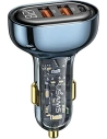 Kup Ładowarka samochodowa USAMS 1xUSB-C 2xUSB-A 125W Fast Charge transparent blue CC158CC02 - USA487BLU - {ean13} - Sklep Home Screen