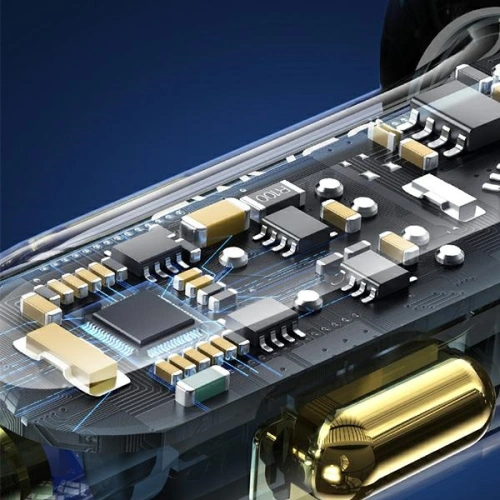 Kup Încărcător auto USAMS 1xUSB-C 2xUSB-A 125W Încărcare rapidă transparent albastru CC158CC02 - USA487BLU - {ean13} - Sklep Home Screen