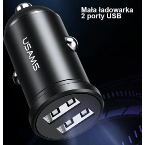 Kup Ładowarka samochodowa USAMS Mini 2xUSB 2,4A czarny/black CC114TC01 - USA490BLK - {ean13} - Sklep Home Screen