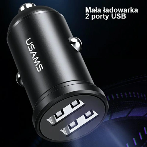 Kup Ładowarka samochodowa USAMS Mini 2xUSB 2,4A czarny/black CC114TC01 - USA490BLK - {ean13} - Sklep Home Screen