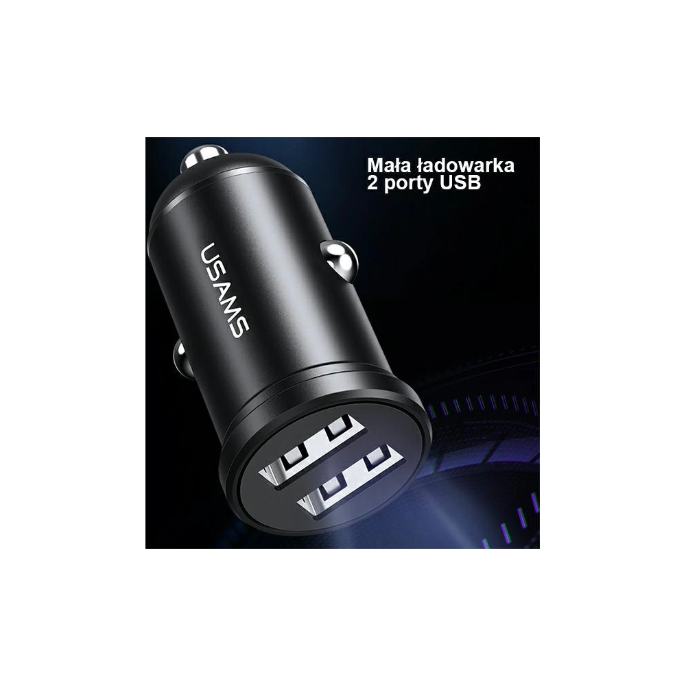 Ładowarka samochodowa USAMS Mini 2xUSB 2,4A czarny/black CC114TC01