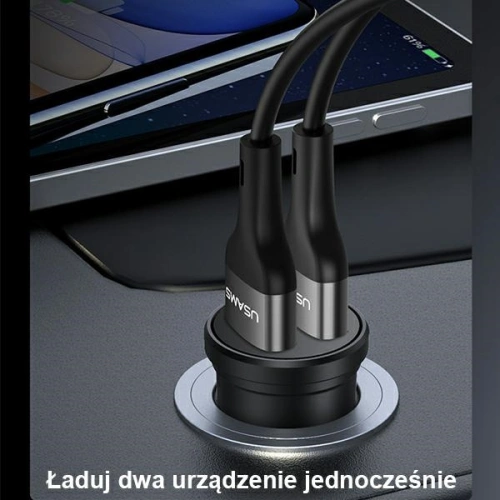 Kup USAMS Mini Auto-Ladegerät 2xUSB 2,4A schwarz/black CC114TC01 - USA490BLK - {ean13} - Sklep Home Screen