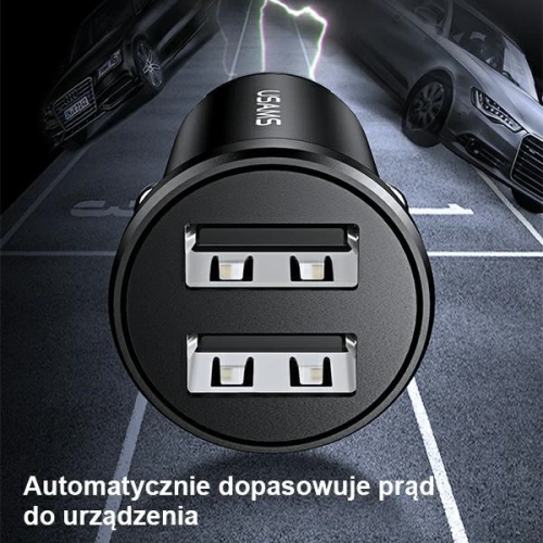 Kup USAMS Mini Auto-Ladegerät 2xUSB 2,4A schwarz/black CC114TC01 - USA490BLK - {ean13} - Sklep Home Screen