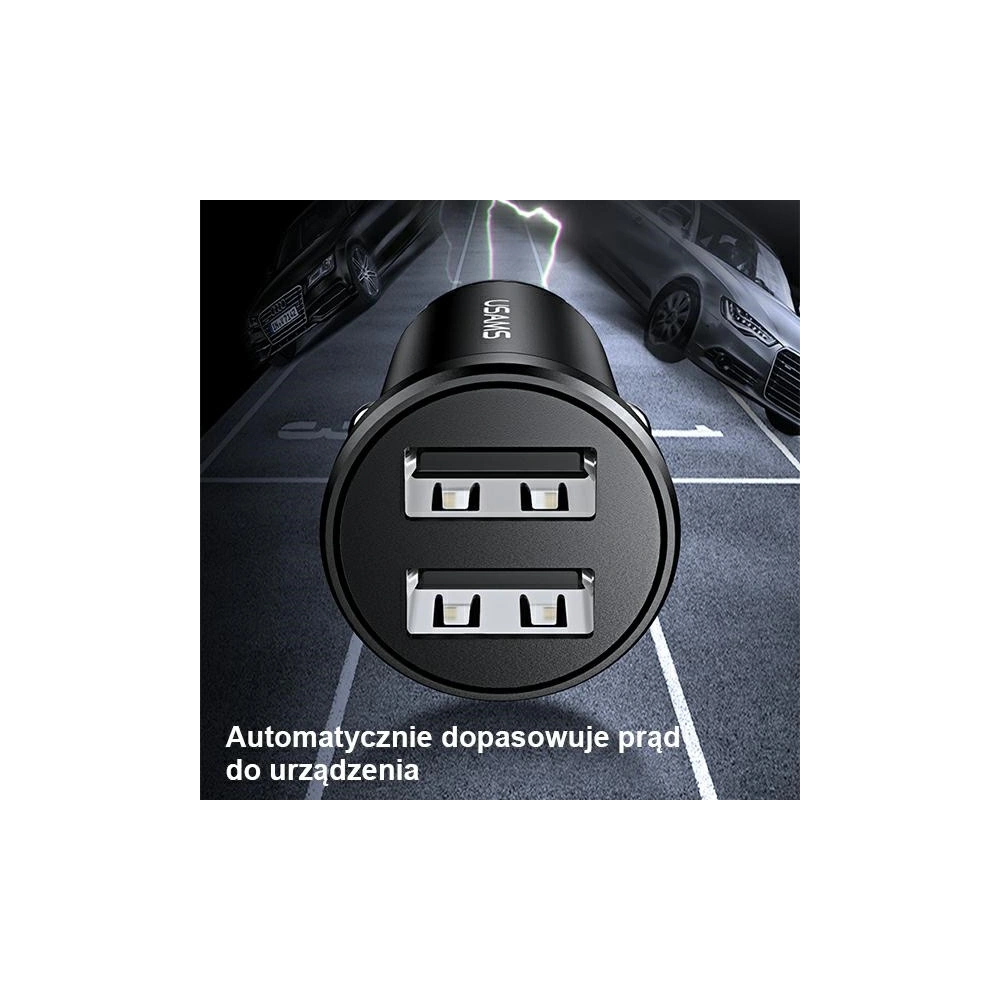 Ładowarka samochodowa USAMS Mini 2xUSB 2,4A czarny/black CC114TC01