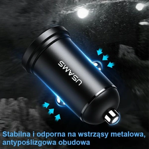 Kup USAMS Mini Auto-Ladegerät 2xUSB 2,4A schwarz/black CC114TC01 - USA490BLK - {ean13} - Sklep Home Screen