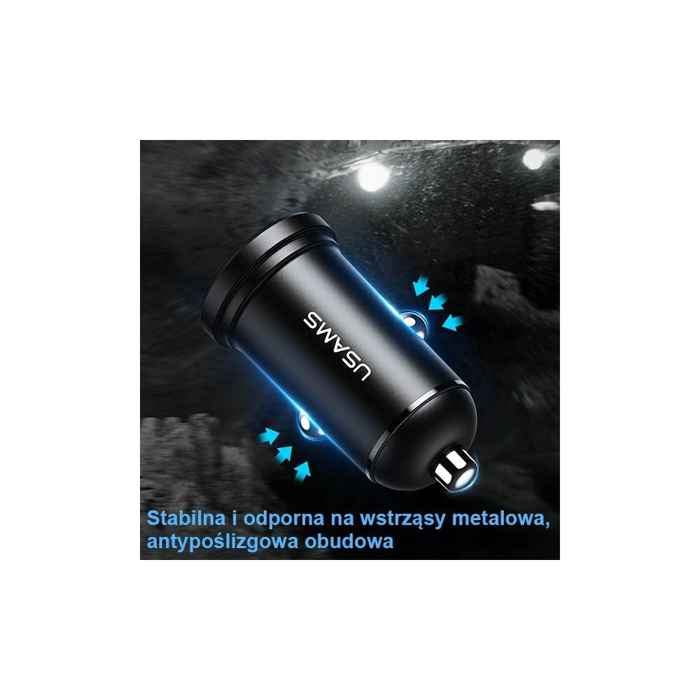 Ładowarka samochodowa USAMS Mini 2xUSB 2,4A czarny/black CC114TC01