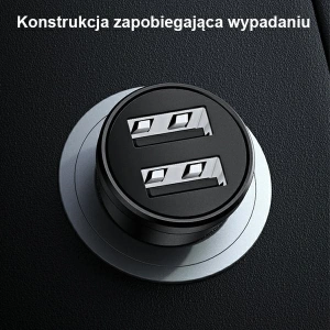 Kup Ładowarka samochodowa USAMS Mini 2xUSB 2,4A czarny/black CC114TC01 - USA490BLK - {ean13} - Sklep Home Screen