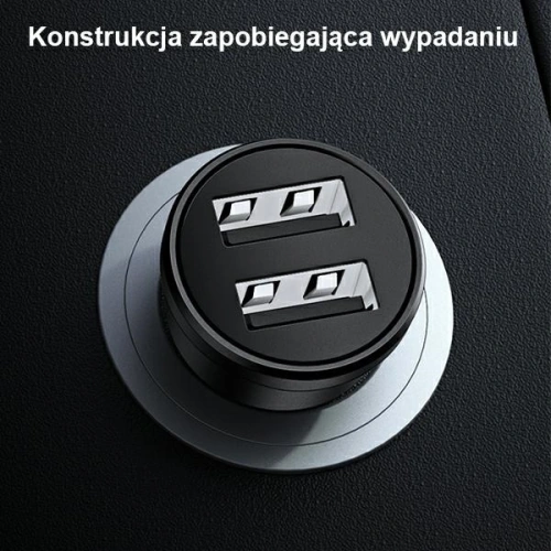 Kup USAMS Mini Auto-Ladegerät 2xUSB 2,4A schwarz/black CC114TC01 - USA490BLK - {ean13} - Sklep Home Screen