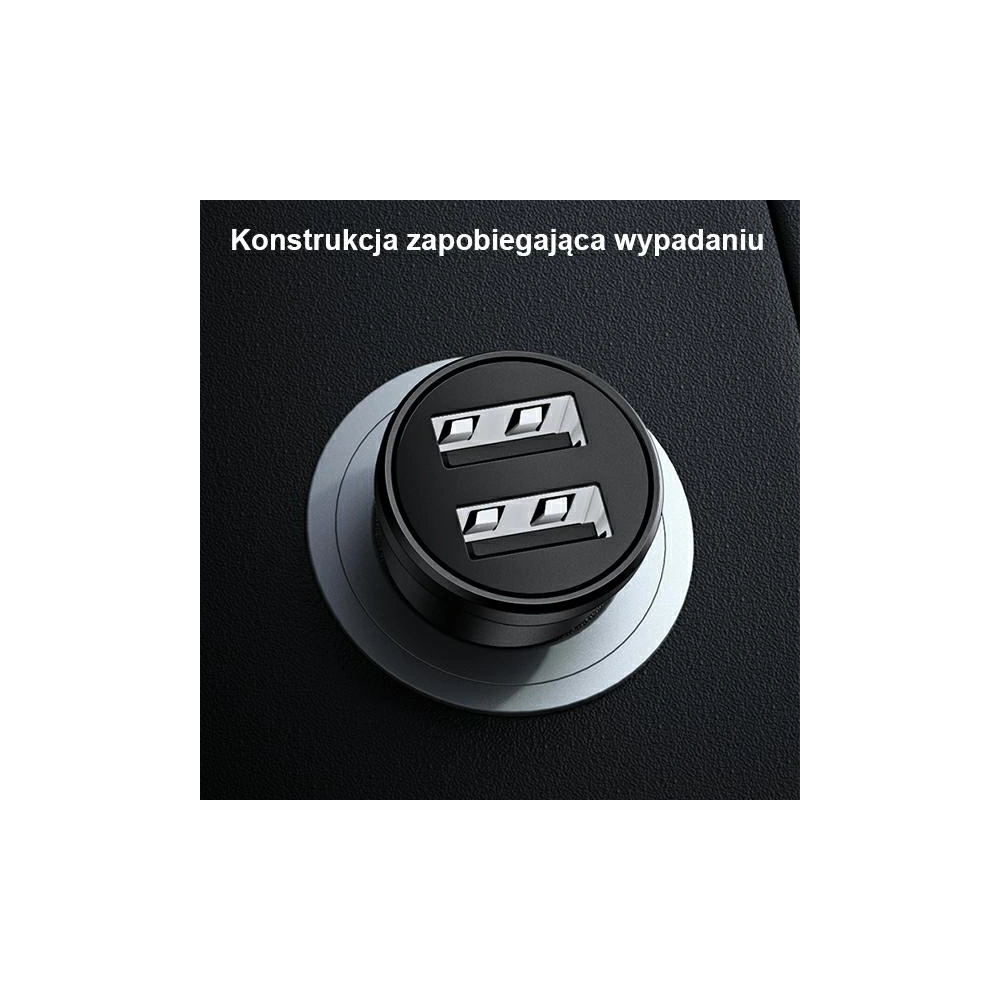 Ładowarka samochodowa USAMS Mini 2xUSB 2,4A czarny/black CC114TC01